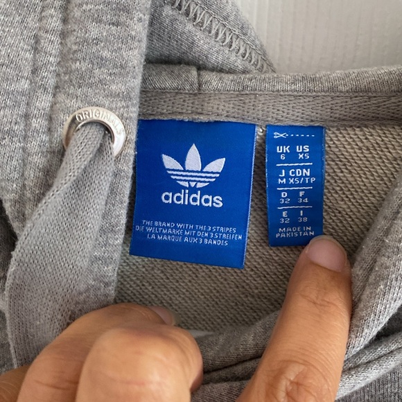 Adidas Grey Hoodie Sweatshirt - Picture 2 of 8